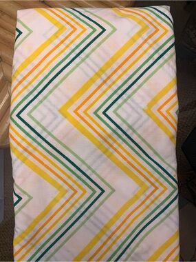 Cannon Monticello Twin Flat Sheet - Yellow & Green Chevron